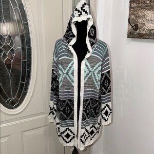 Say What? New York Hooded Cardigan 3X Sweater, Made in USA